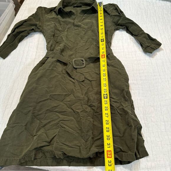 A.P.C. Linen And Silk Belted Green Shirt Dress Size XS - Picture 6 of 8